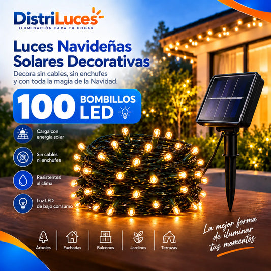Luces Navideñas Solares Decorativas – 100 Bombillos