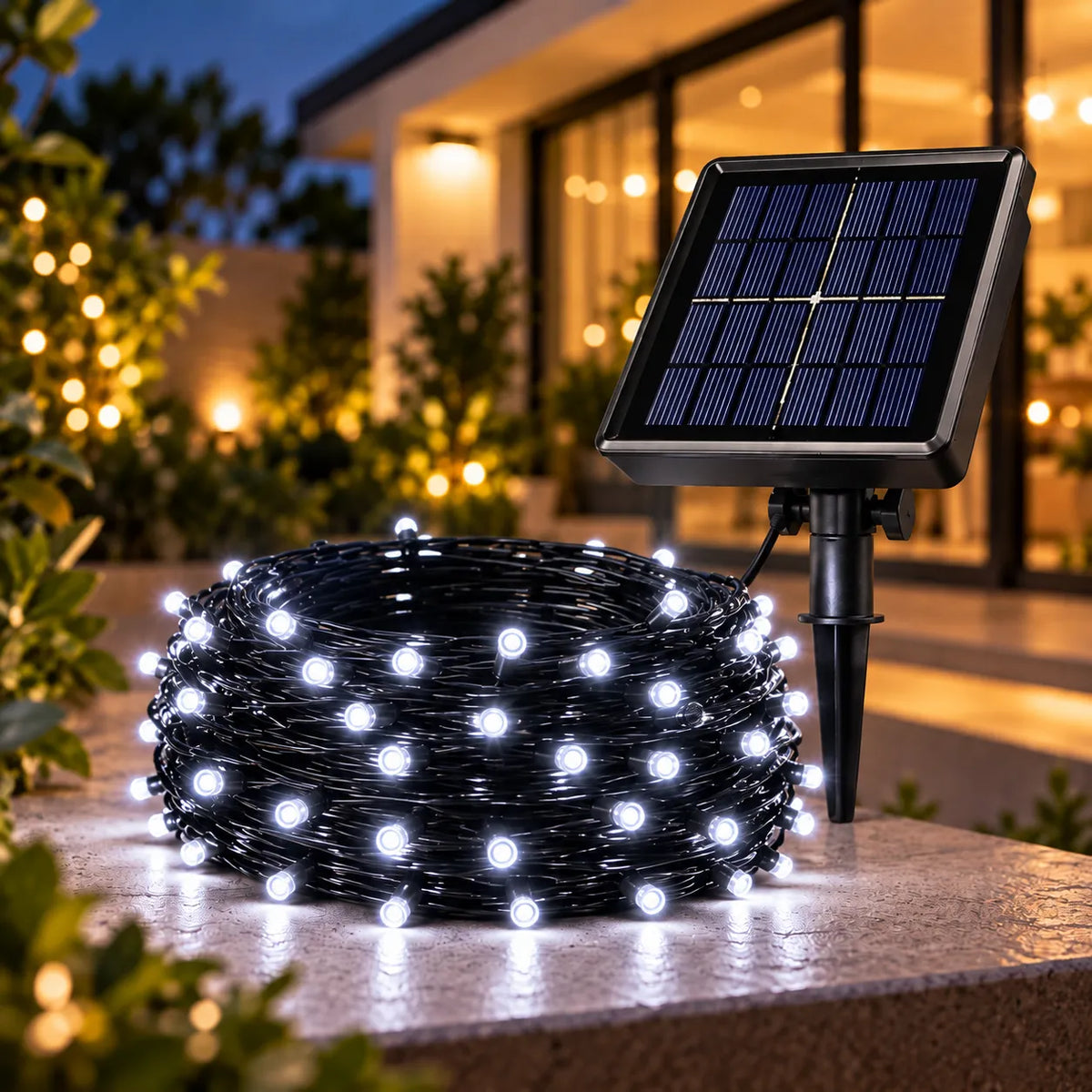 Luz Solar Navideña 10 Metros ( 100 bombillos ) de Alta Luminosidad